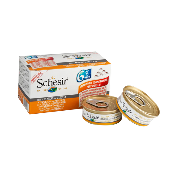 Schesir Nature Chicken Fillets with Pumpkin for Cats 50g X6 [DC]