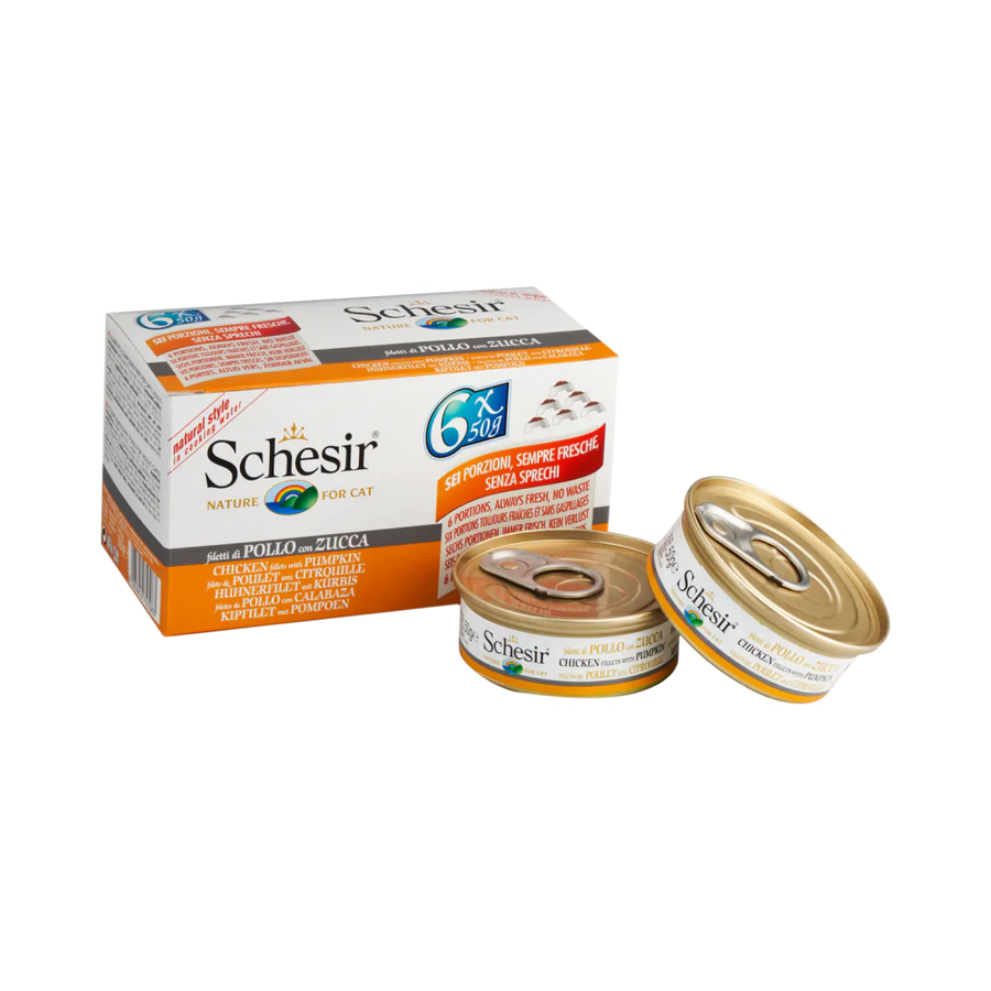 Schesir Nature Chicken Fillets with Pumpkin for Cats 50g X6 [DC]