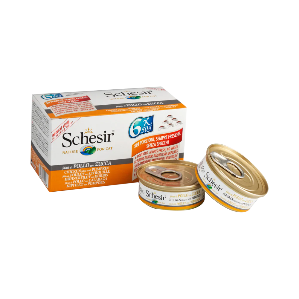 Schesir Nature Chicken Fillets with Pumpkin for Cats 50g X6 [DC]