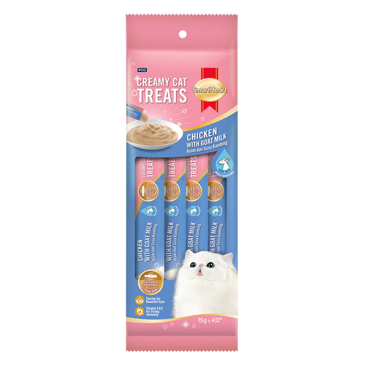 SmartHeart Cat Creamy Treats Chicken with Goat Milk 15g x 4