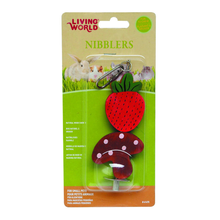 Living World Nibblers Wood Chews Strawberry & Mushroom Stick