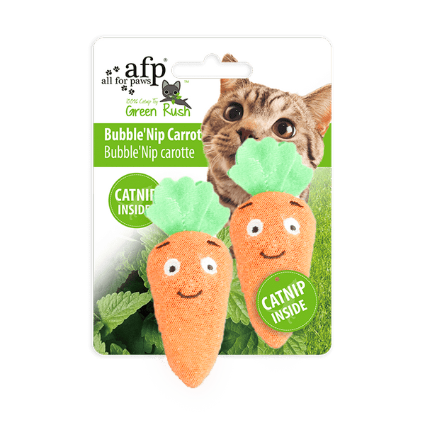 All For Paws Green Rush Bubble'Nip Carrot