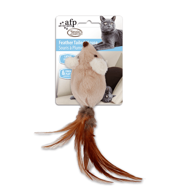 All For Paws Classic Comfort Feather Tailed Mouse Brown
