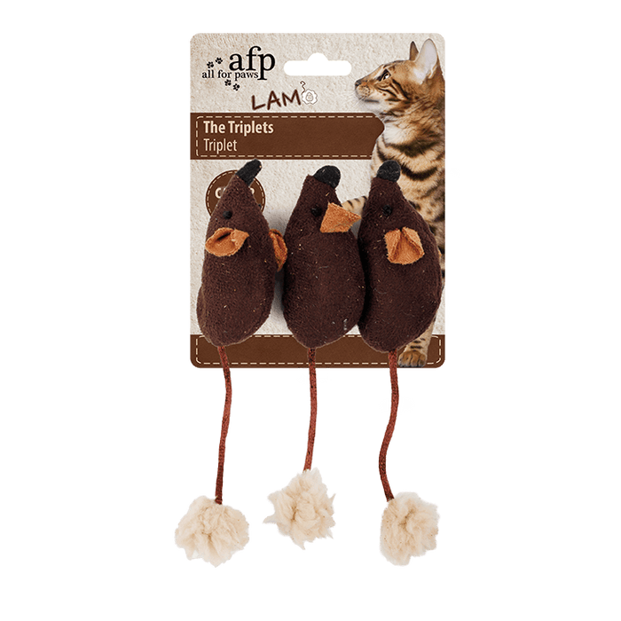 All For Paws Lambswool The Triplets Mouse Brown