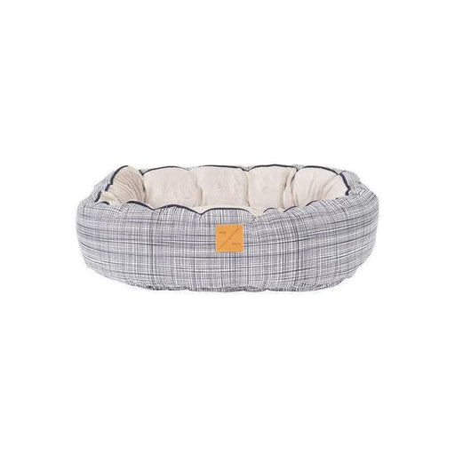 Mog & Bone Dog 4 Seasons Reversible Circular Bed - Navy Linen Small