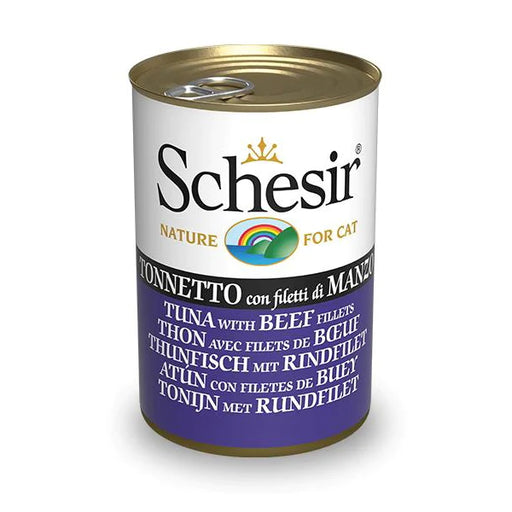Schesir Nature Tuna with Beef Fillets in Jelly for Cats 140g X12