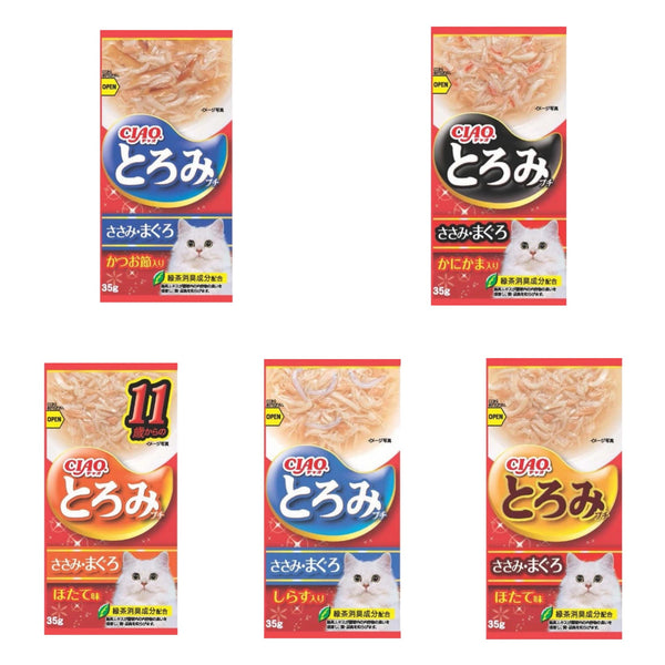 CIAO Toromi Line Chicken Fillet & Tuna Grain-Free Pouch Cat Treats 35g X4