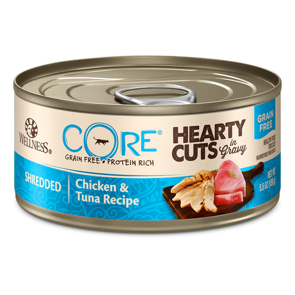 Wellness CORE Hearty Cuts in Gravy Shredded Chicken & Tuna Recipe Canned Cat Food 5.5oz X12