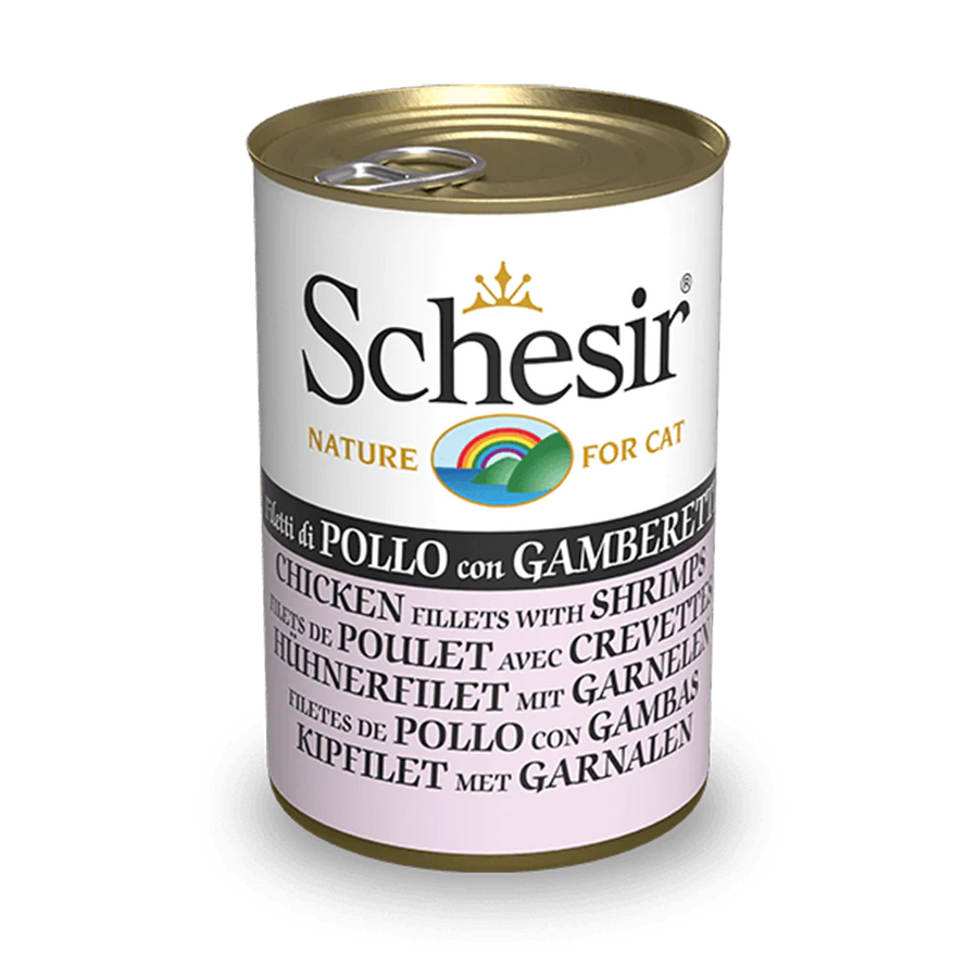 Schesir Nature Chicken Fillets with Shrimps for Cats 140g X12