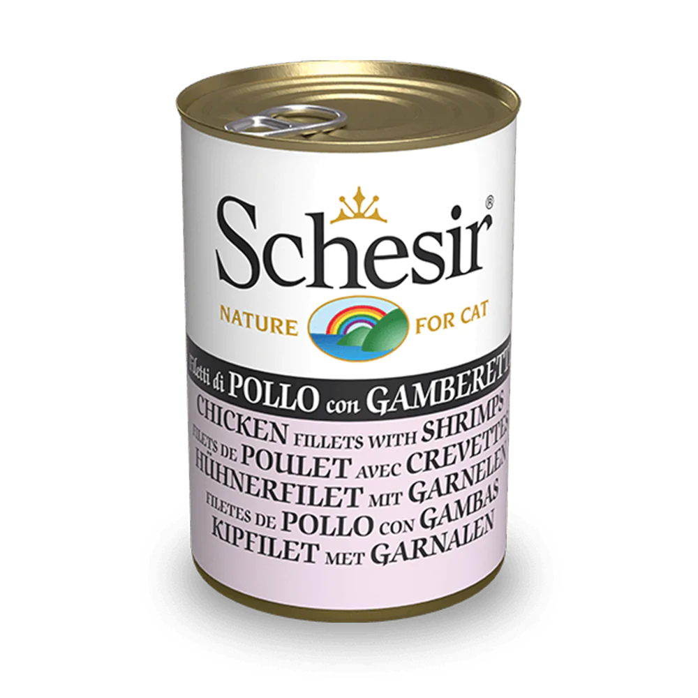 Schesir Nature Chicken Fillets with Shrimps for Cats 140g X12