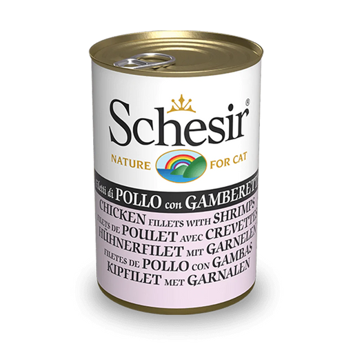 Schesir Nature Chicken Fillets with Shrimps for Cats 140g X12