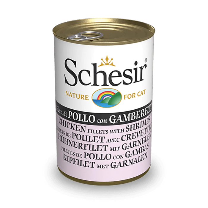 Schesir Nature Chicken Fillets with Shrimps for Cats 140g X12