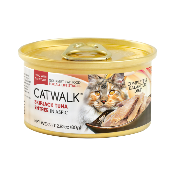 Catwalk Skipjack Tuna Entrée Wet Cat Food COMPLETE MEAL in aspic 80g X24