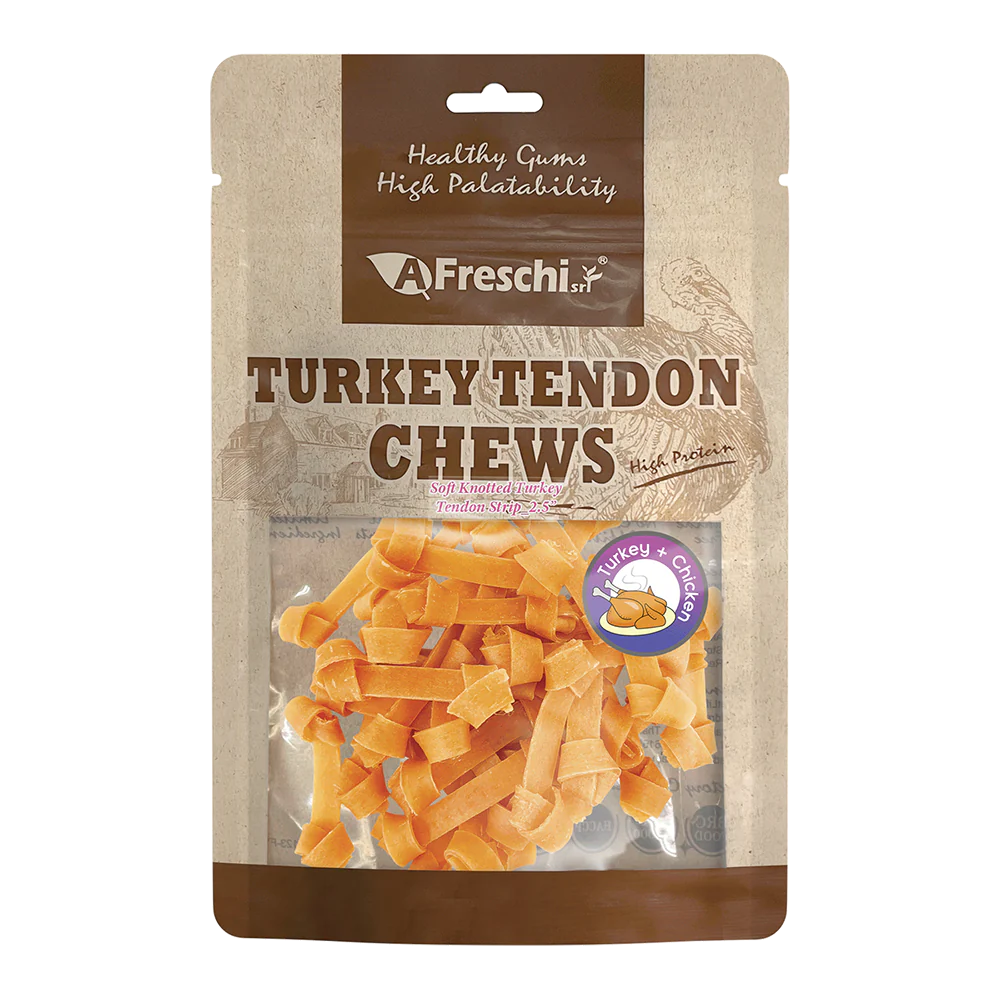 Afreschi Dog Soft Knotted Turkey Tendon Strip 80g