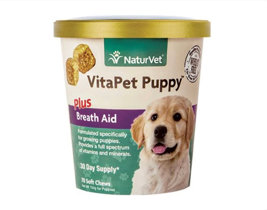 NaturVet VitaPet PUPPY Plus Breath Aid Soft Chew Cup 70 count