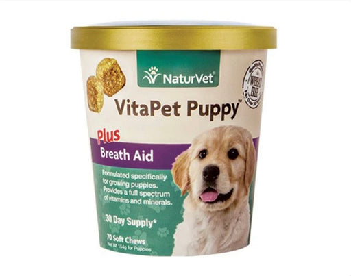 NaturVet VitaPet PUPPY Plus Breath Aid Soft Chew Cup 70 count