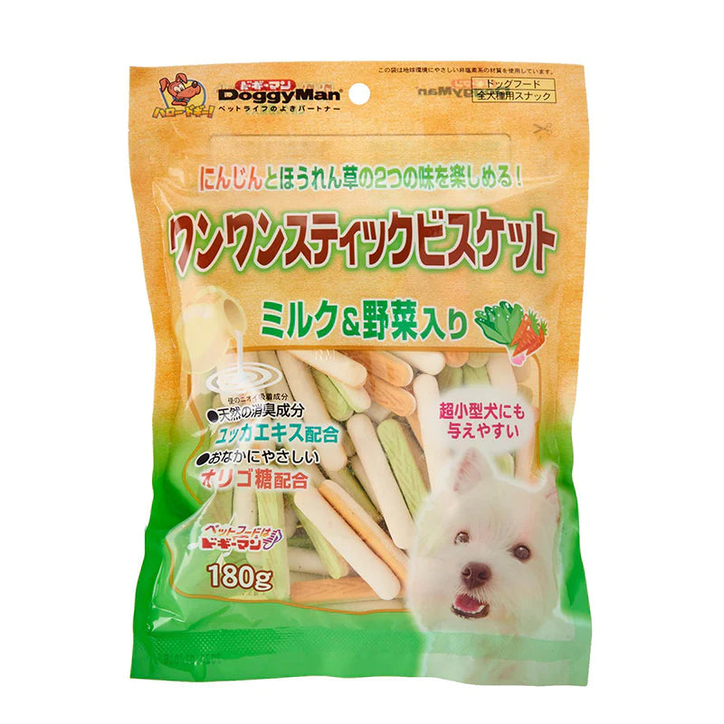 Doggyman Bowwow Stick Carrots And Spinach Biscuit 180g