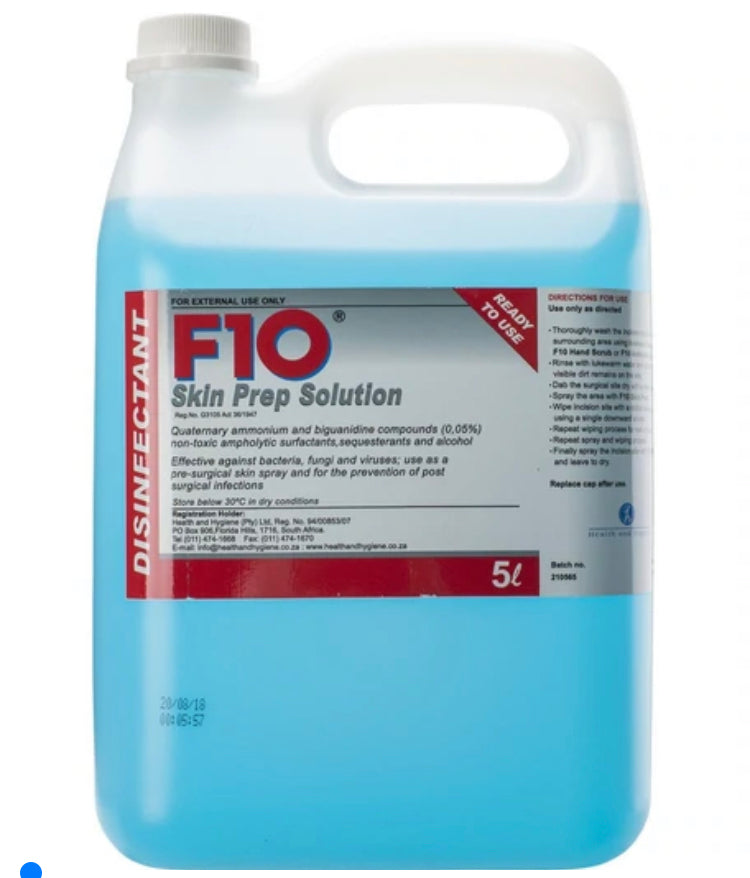 F10 F10 Skin Prep Solution for Pets 5L