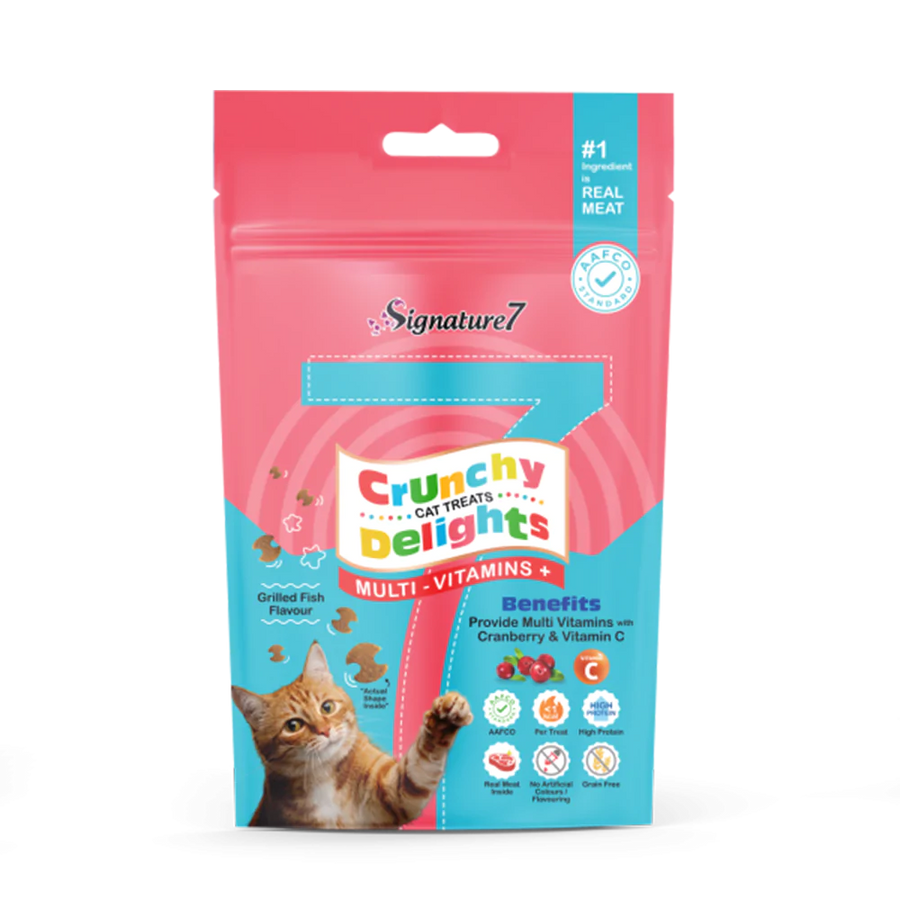 Signature7 Cat Treats Crunchy Delights Multi-Vitamins+ 50g