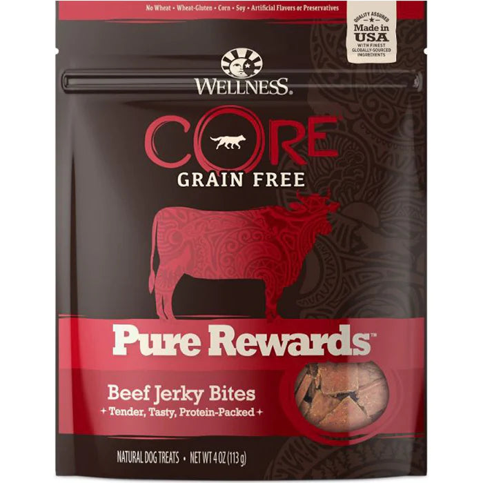Wellness Dog Core Pure Rewards Grain-Free Beef Jerky Bites 4oz
