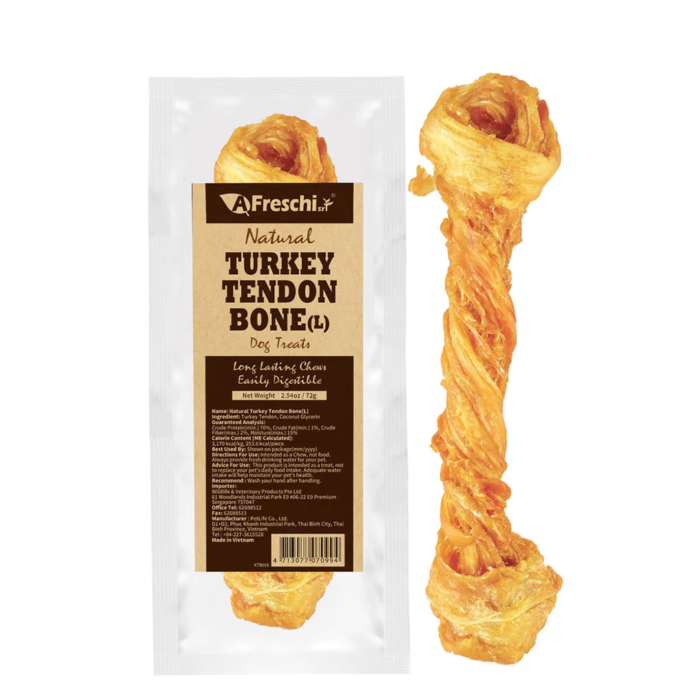 AFreschi Dog Treats Natural Turkey Tendon Bone L 72g