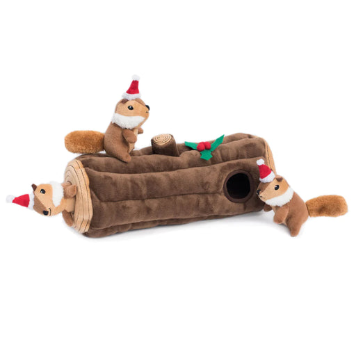 Zippypaws Holiday Burrow - Yule Log