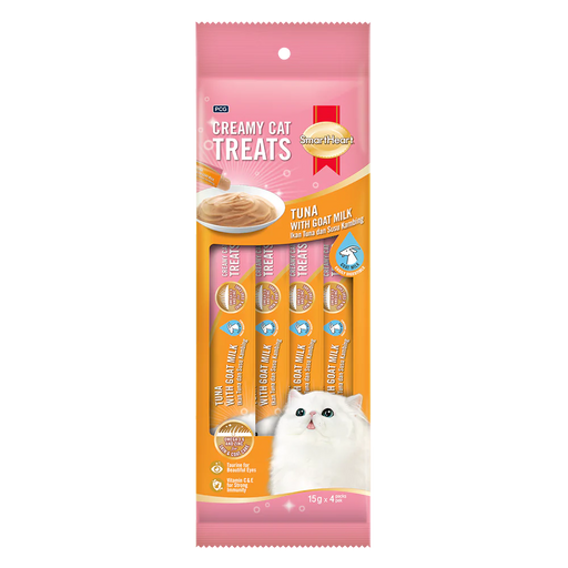 SmartHeart Cat Creamy Treats Tuna with Goat Milk 15g x 4