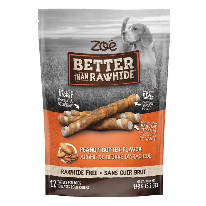 Zoë Better Than Rawhide Peanut Butter Twist 12pcs 148g