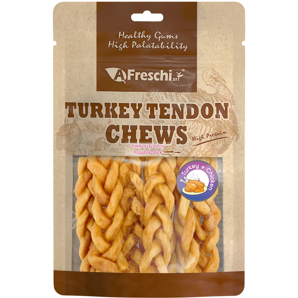 Afreschi Dog Turkey Tendon Braided Stick 130g (6pcs)