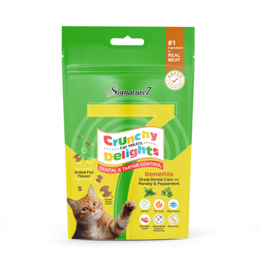 Signature7 Cat Treats Crunchy Delights Dental & Tartar Control 50g