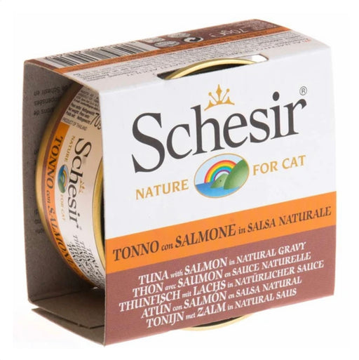 Schesir Tuna with Salmon in Natural Gravy Canned Cat Food 70g X14