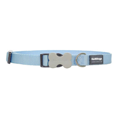 Red Dingo Dog Collar Plain - Classic Light Blue Small 12mm (20-32cm)