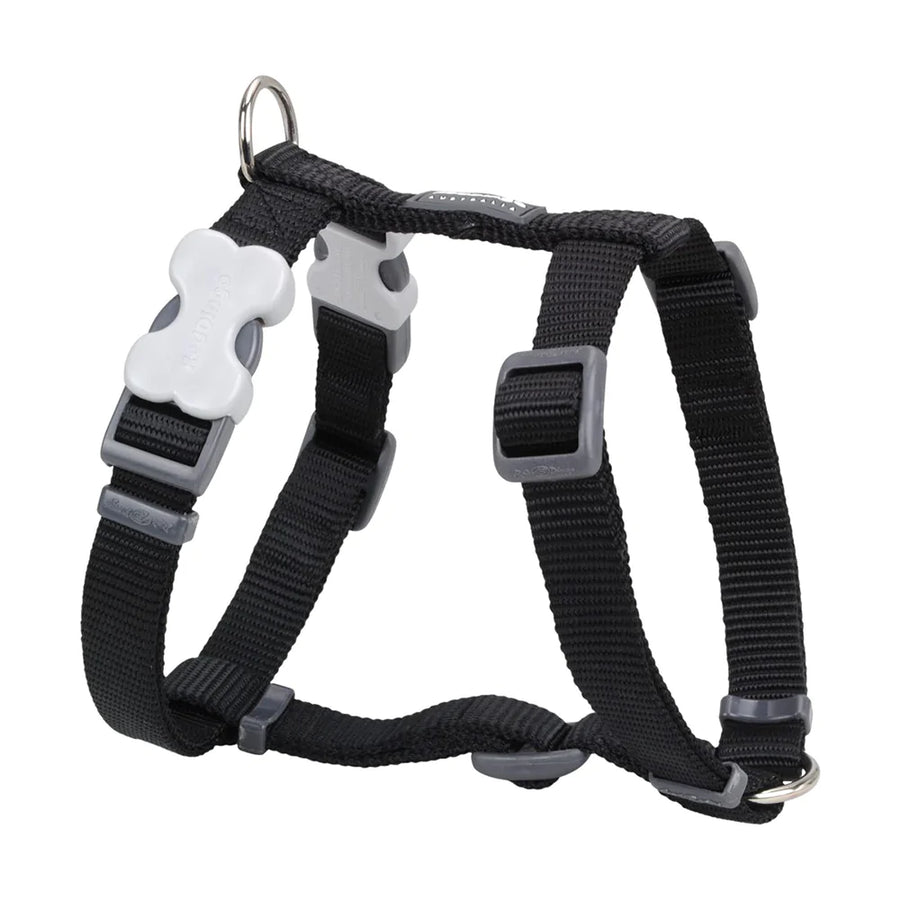 Red Dingo Dog Plain Harness Classic - Medium Black