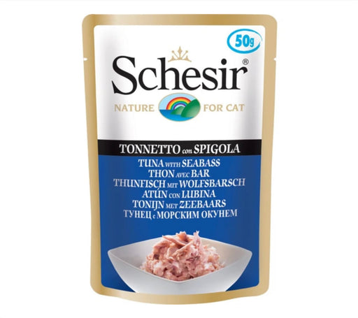 Schesir Tuna With Seabass Pouch Cat Food 50g X15