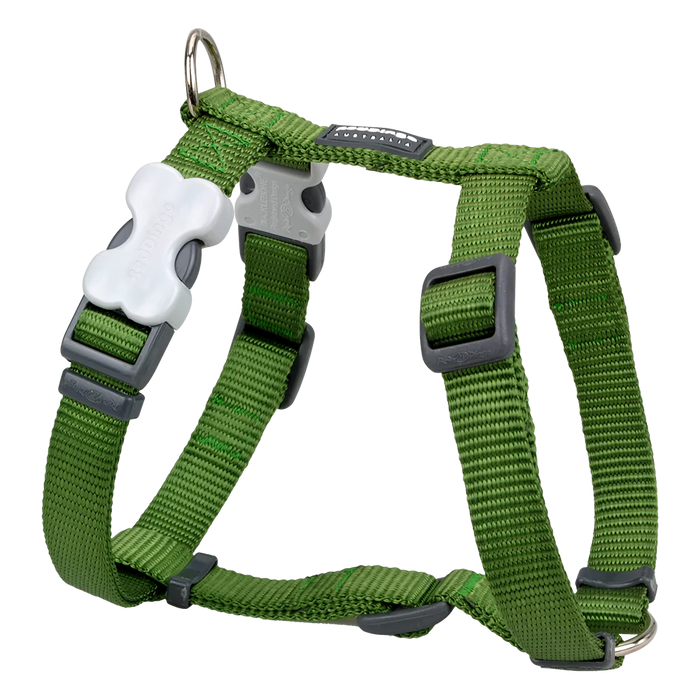 Red Dingo Dog Plain Harness Classic - Small Dark Green