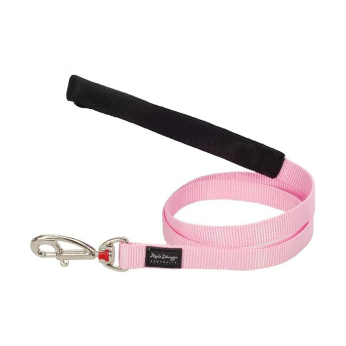 Red Dingo Dog Fixed Lead Plain - Classic Pink 20mm (1.2m)