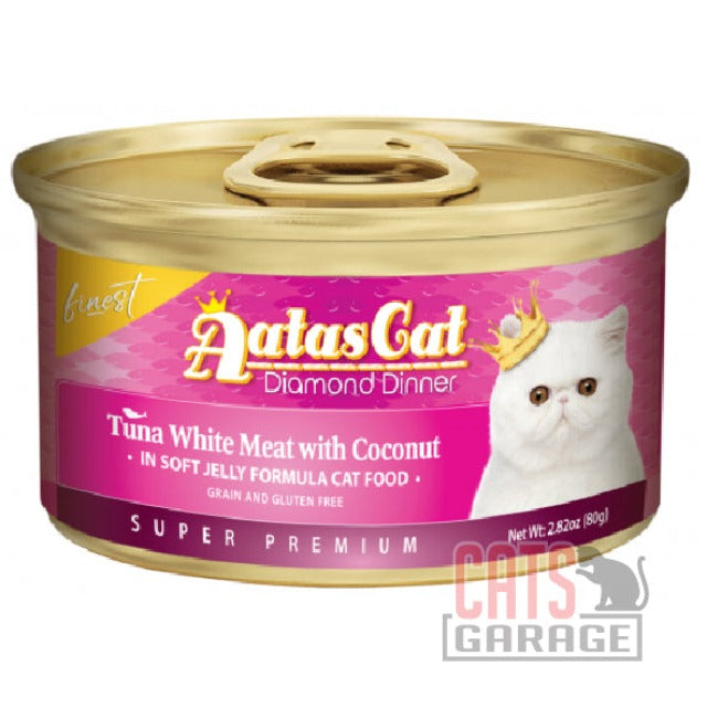 AATAS CAT Finest Diamond Dinner Tuna White Meat with Coconut Cat Wet Food 80g X24