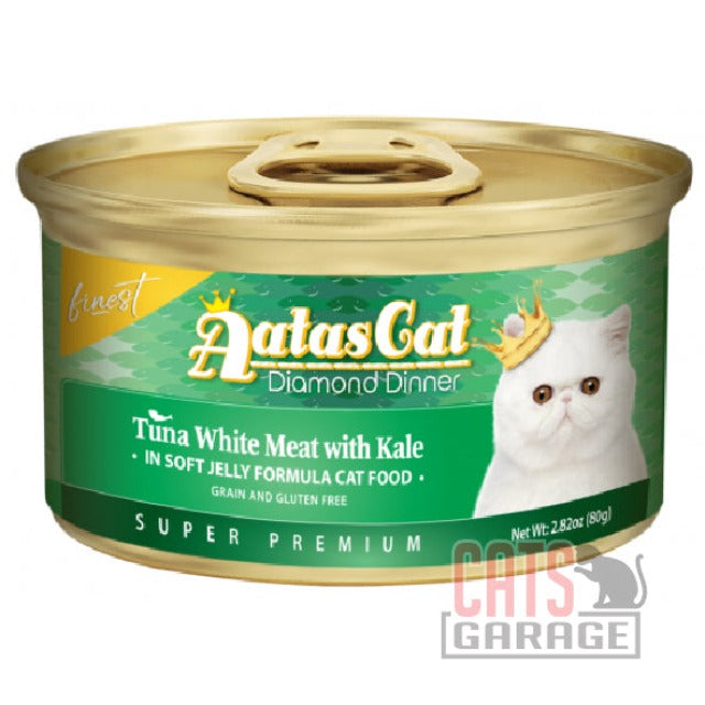 AATAS CAT Finest Diamond Dinner Tuna White Meat with Kale Cat Wet Food 80g X24