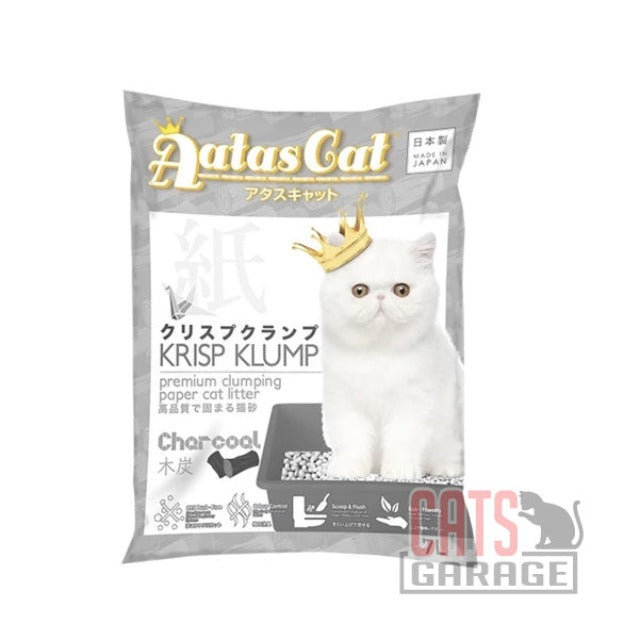 AATAS CAT Krisp Klump Paper Litter CHARCOAL Cat Litter 7L X4