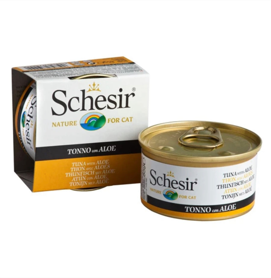 Schesir Tuna with Aloe in Jelly Canned Cat Food 85g Schesir Chicken Fillet with Aloe in Jelly For Kittens Canned Cat Food 85g X14