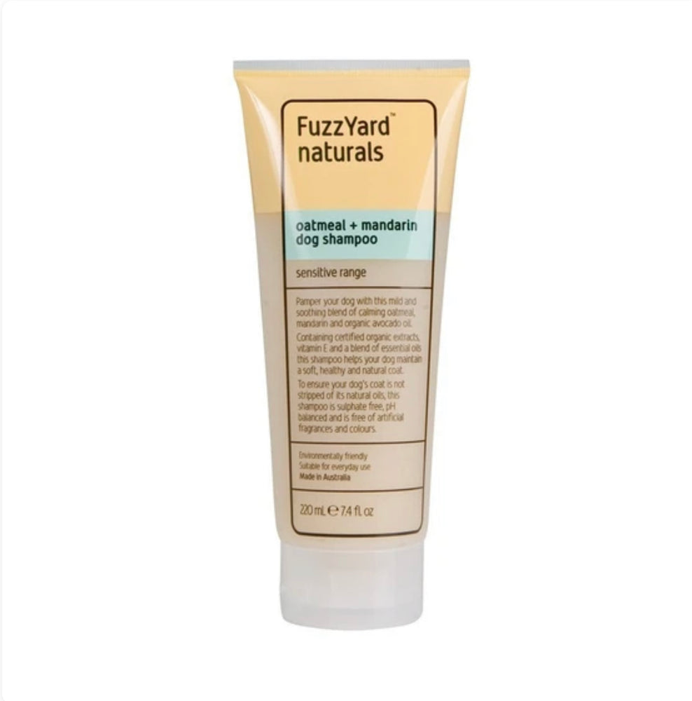 FuzzYard Oatmeal and Mandarin Sensitive Shampoo for Dogs 220ml
