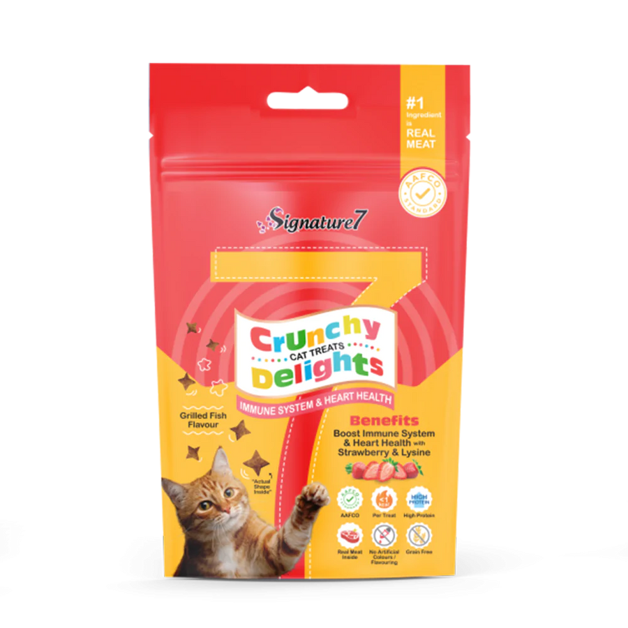 Signature7 Cat Treats Crunchy Delights Immune System & Heart Health 50g