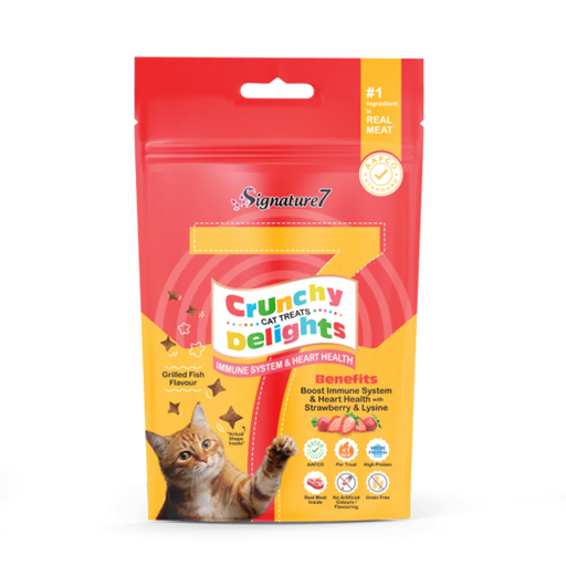 Signature7 Cat Treats Crunchy Delights Immune System & Heart Health 50g
