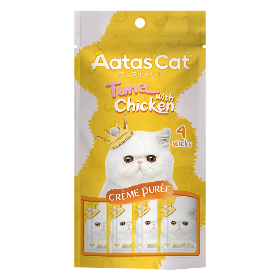 Aatas Cat Creme Puree Tuna with Chicken 14g x 4sachets