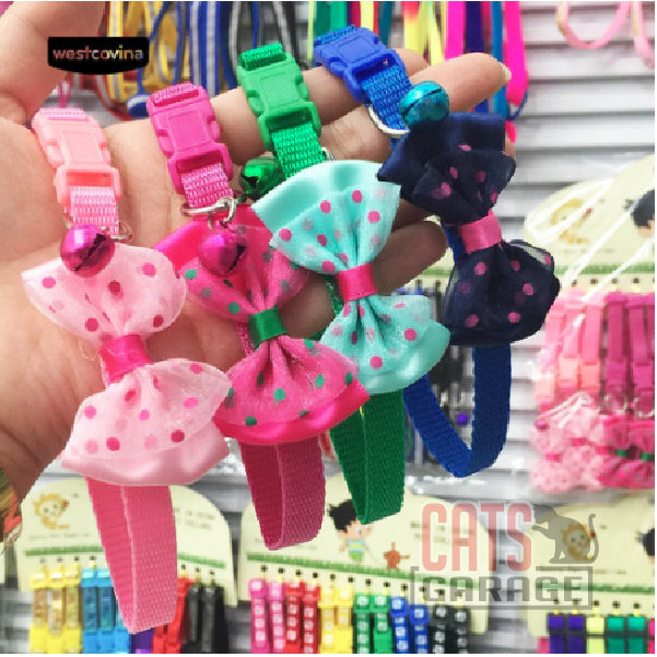 Adjustable Bowknot Bell Collar