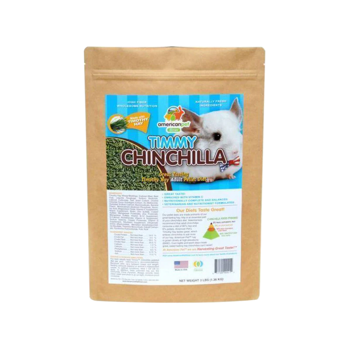 American Pet Diner Timmy Chinchilla Timothy Hay Adult Pellet Diet 3lb