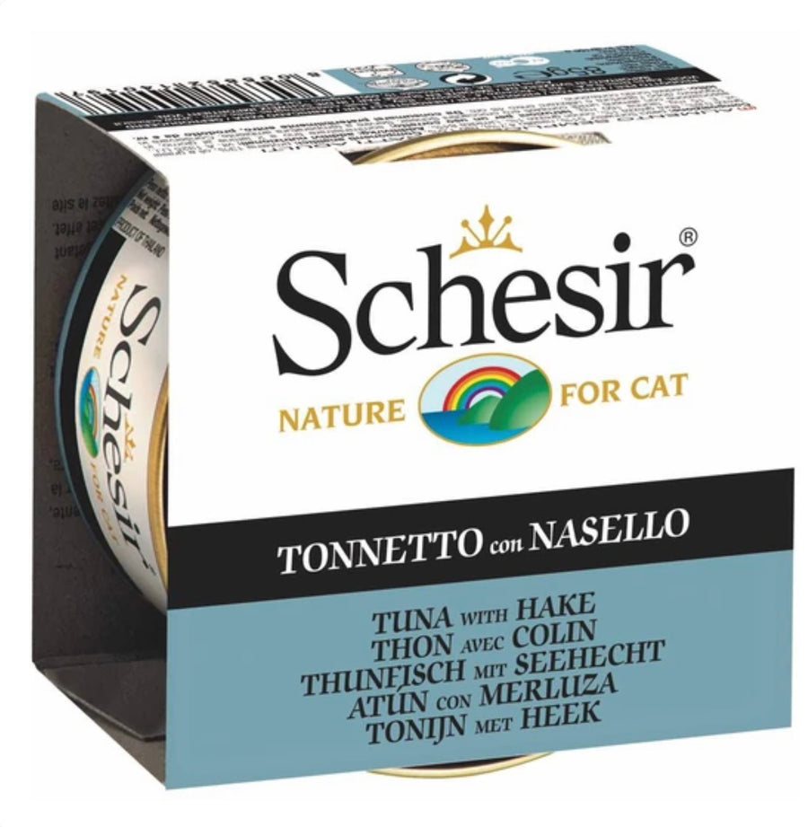 Schesir Tuna with Hake in Jelly Canned Cat Food 85g Schesir Chicken Fillet with Aloe in Jelly For Kittens Canned Cat Food 85g X14