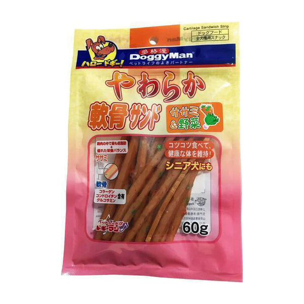 Doggyman Cartilage Sandwich Strip Chicken & Vegetable 60g