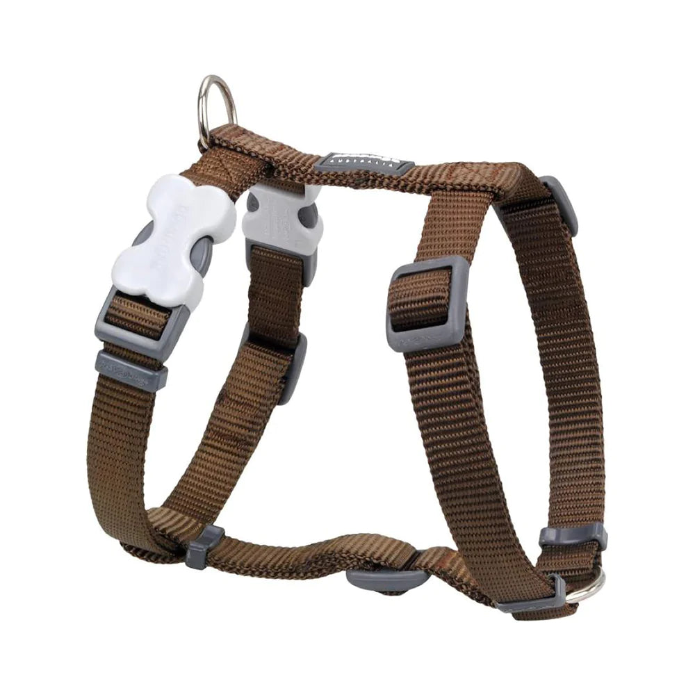 Red Dingo Dog Plain Harness Classic - 15mm Brown
