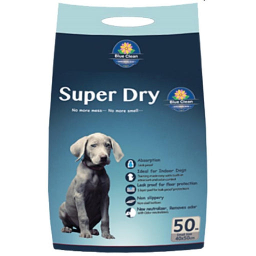 [Buy 1 get 1 FREE] Blue Clean Super Dry SAP Super Absorbent Pee Pad 5g - 50Pcs (2 Sizes)